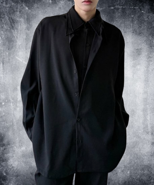 dark double-collar fake two-piece shirt EN2340