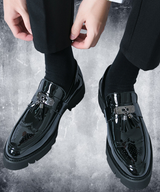 enamel-like tassel shoes EN2358