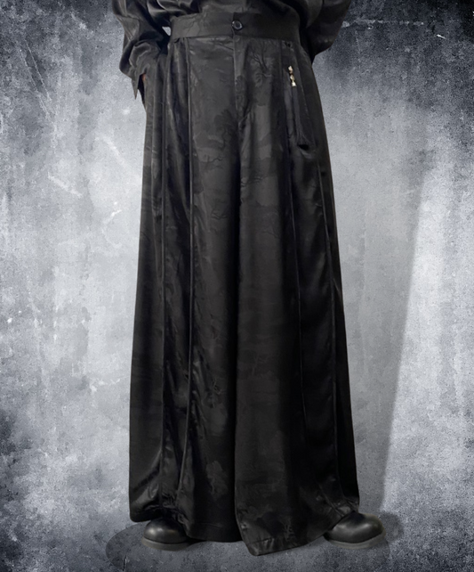 with chinese style printed tassel long pants EN1518