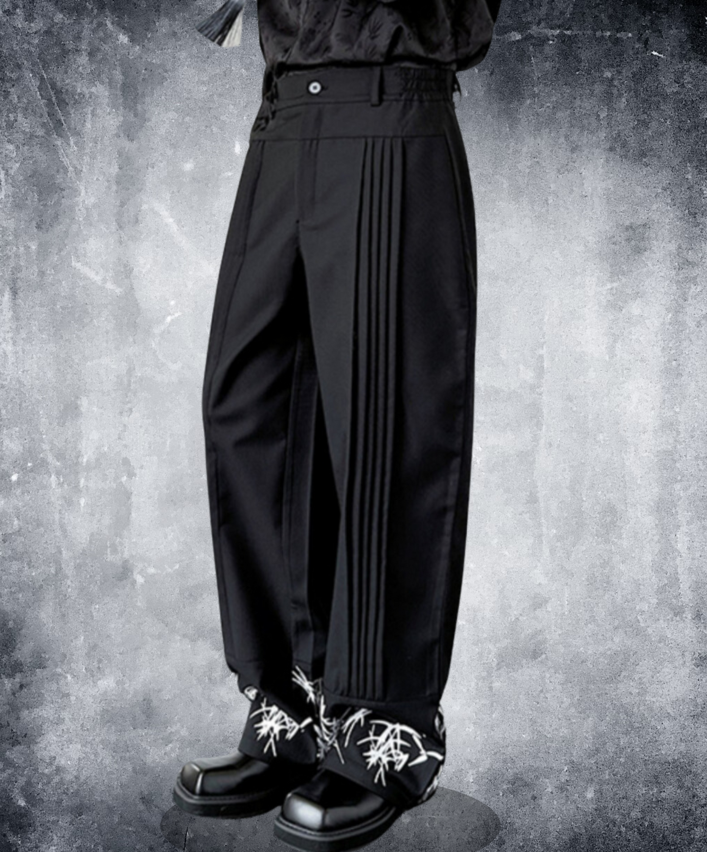 center press pleat design bamboo pants EN1632