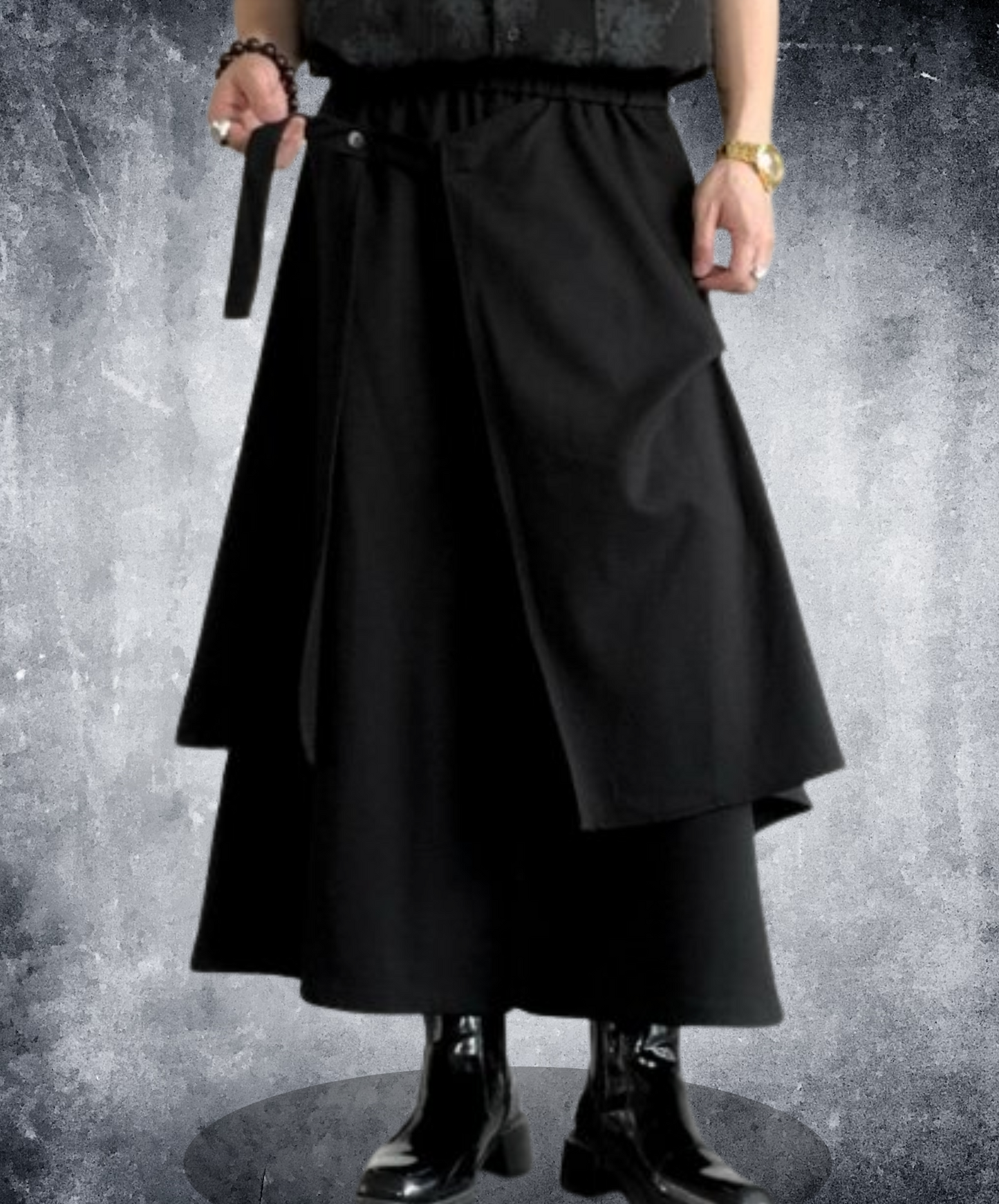 dark fake two-piece hakama pants EN2430