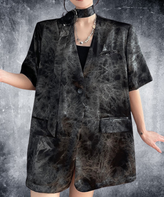 tie-dye splicing design jacket EN2229