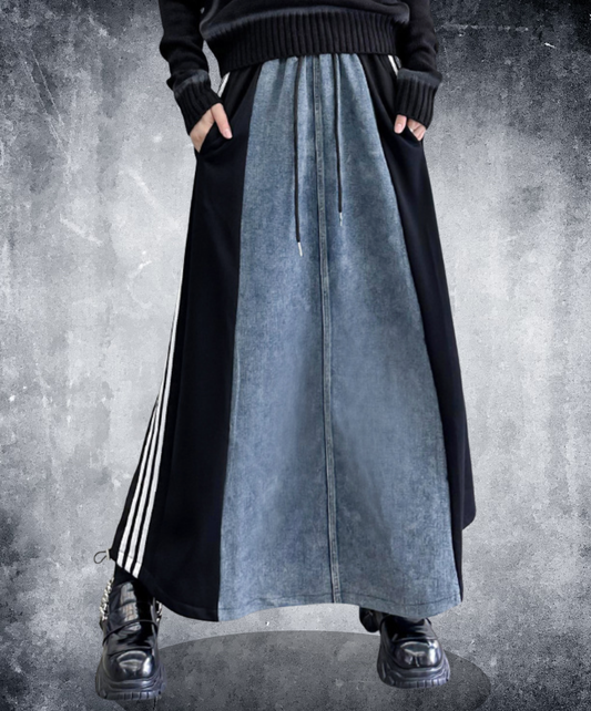 retro patchwork design casual skirt EN2242