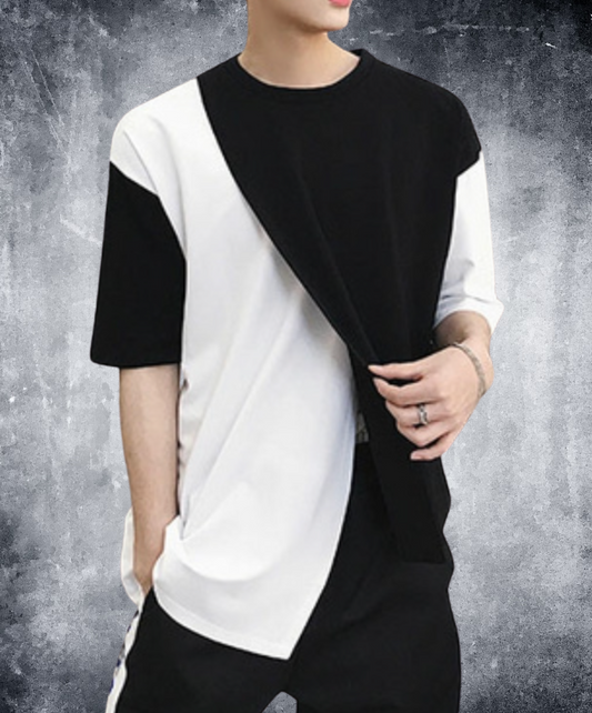 Irregular patchwork high contrast t-shirt EN2261