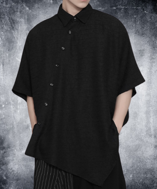 asymmetric design jacquard shirt EN2194