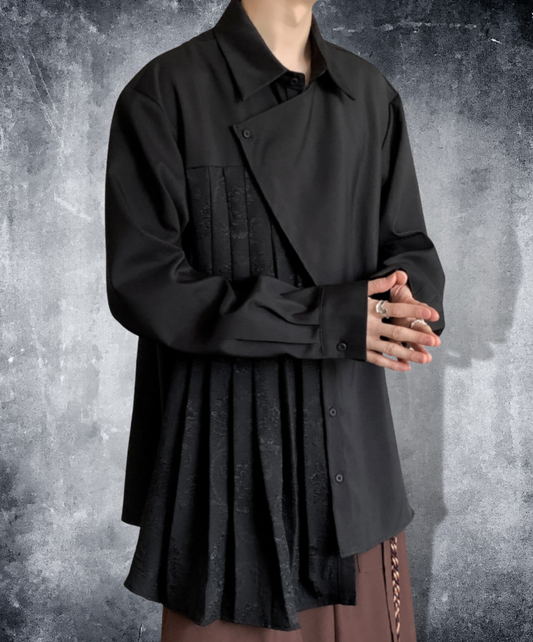 asymmetric splicing shirt EN1489