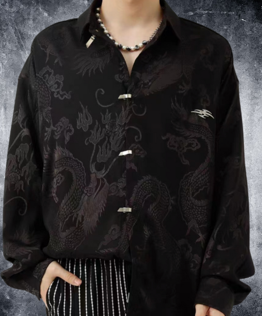 chinese style dragon jacquard shirt EN2440