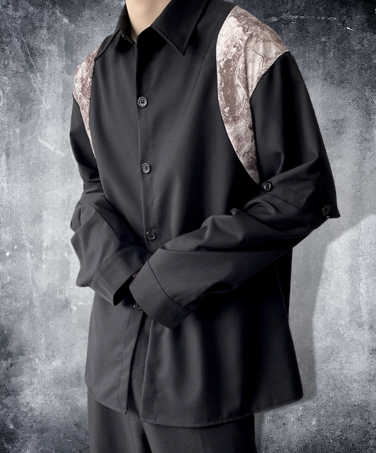 dark removable sleeves shirt EN1065