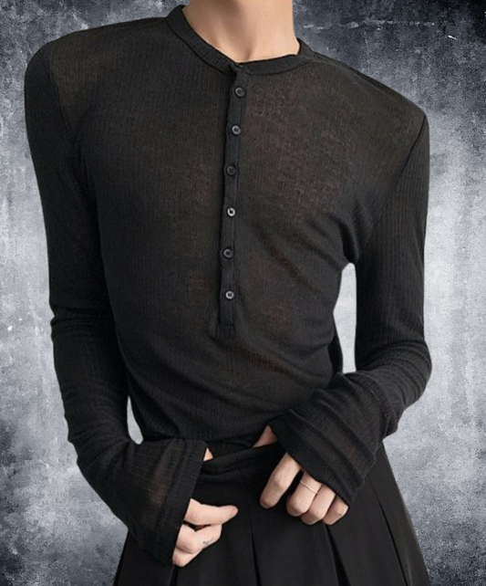 half-open thin long t-shirt EN2326