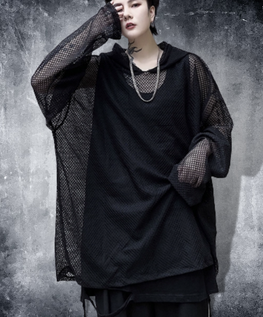 dark mesh hoodie EN1133