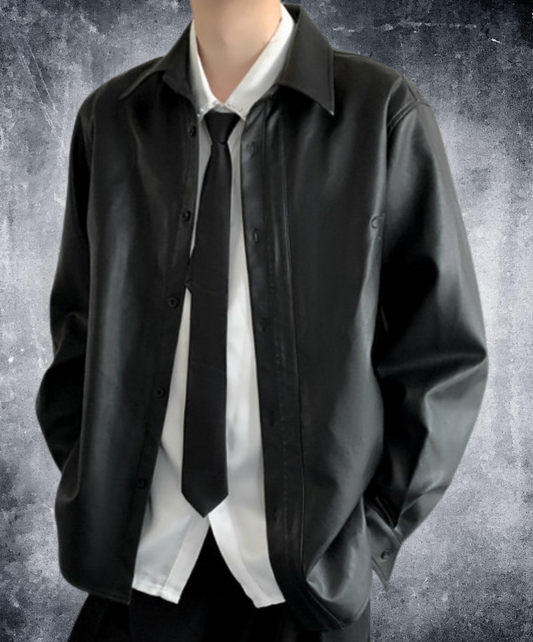 simple smooth leather shirt EN2370