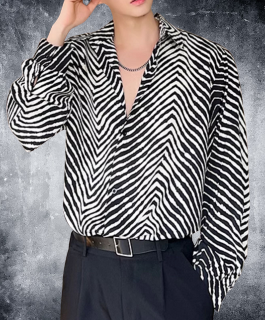 dark zebra print shirt EN2252