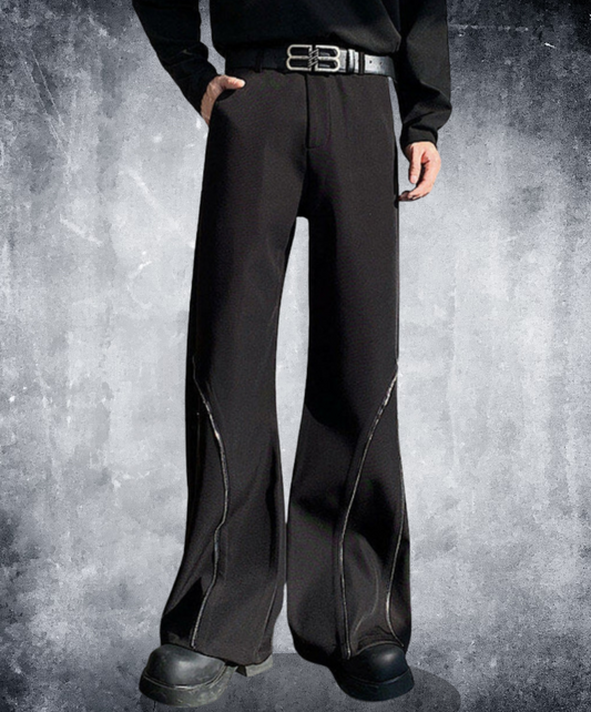 zipper design flare pants EN2258
