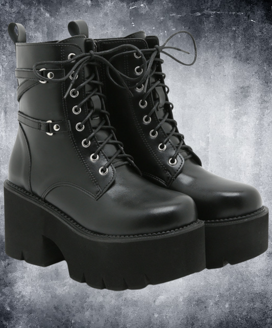 thin belt decoration smooth zip up boots EN2214