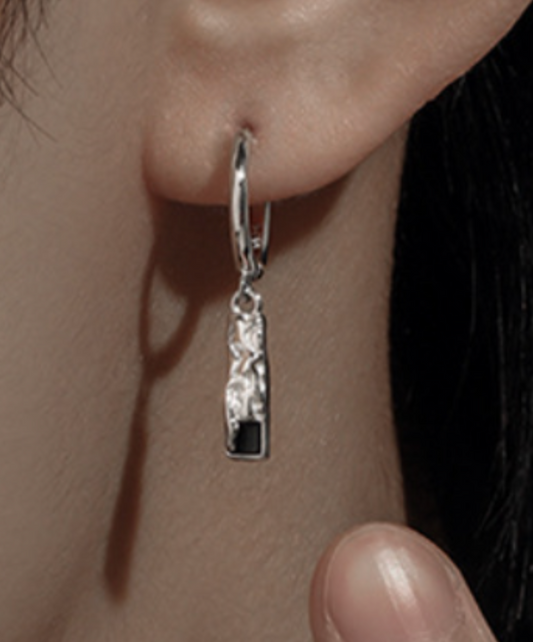 sterling silver wave pattern earrings EN2343