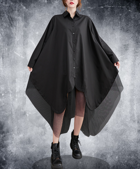 layered look with different materials long shirt EN2286