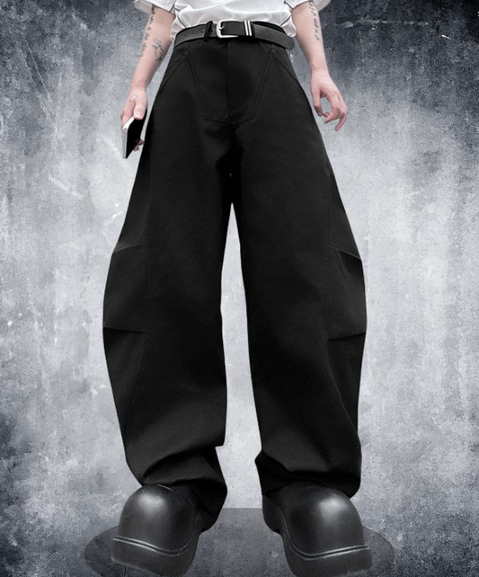 dark special curved silhouette wide pants EN2363