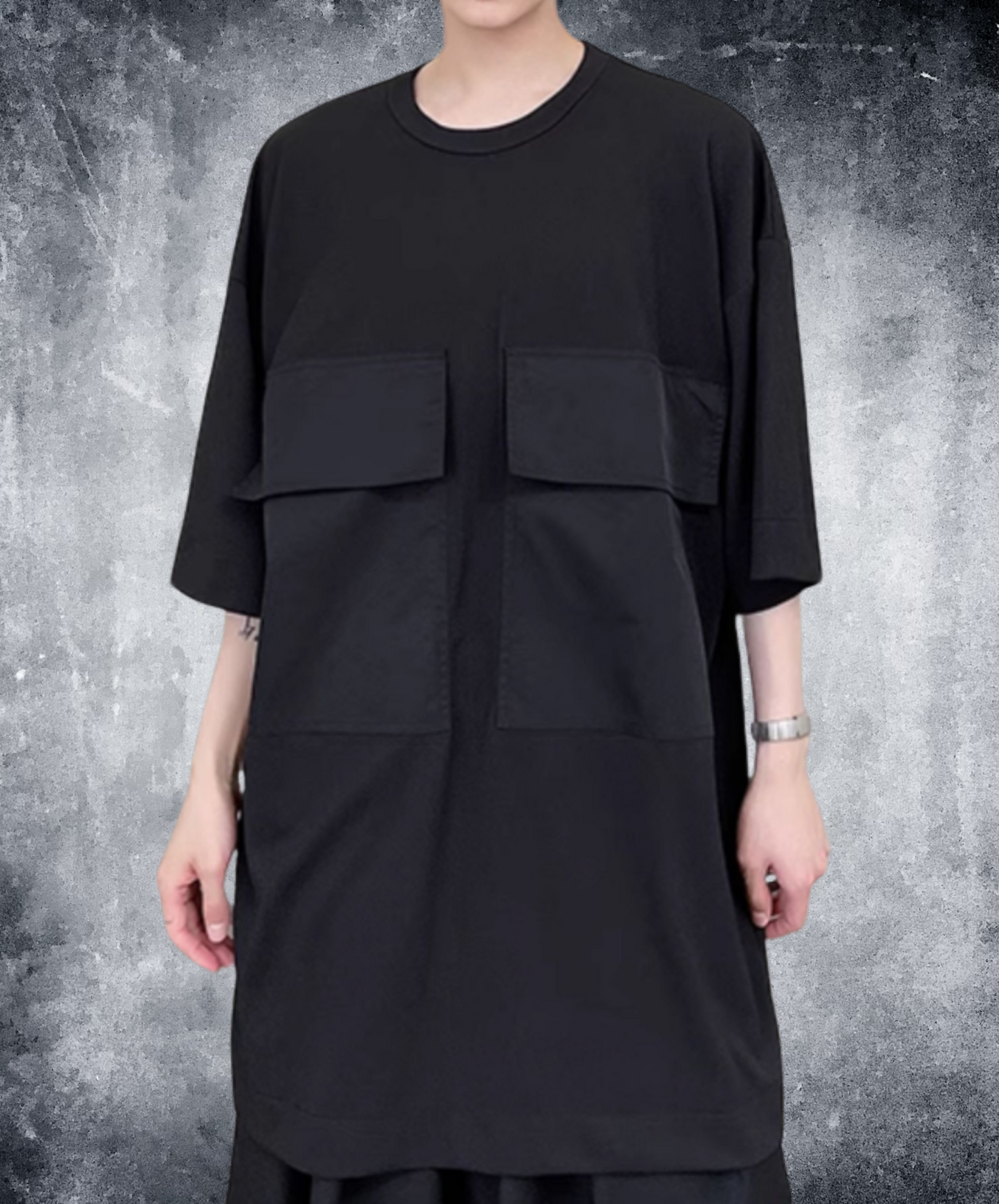 super big pocket long t-shirt EN2110
