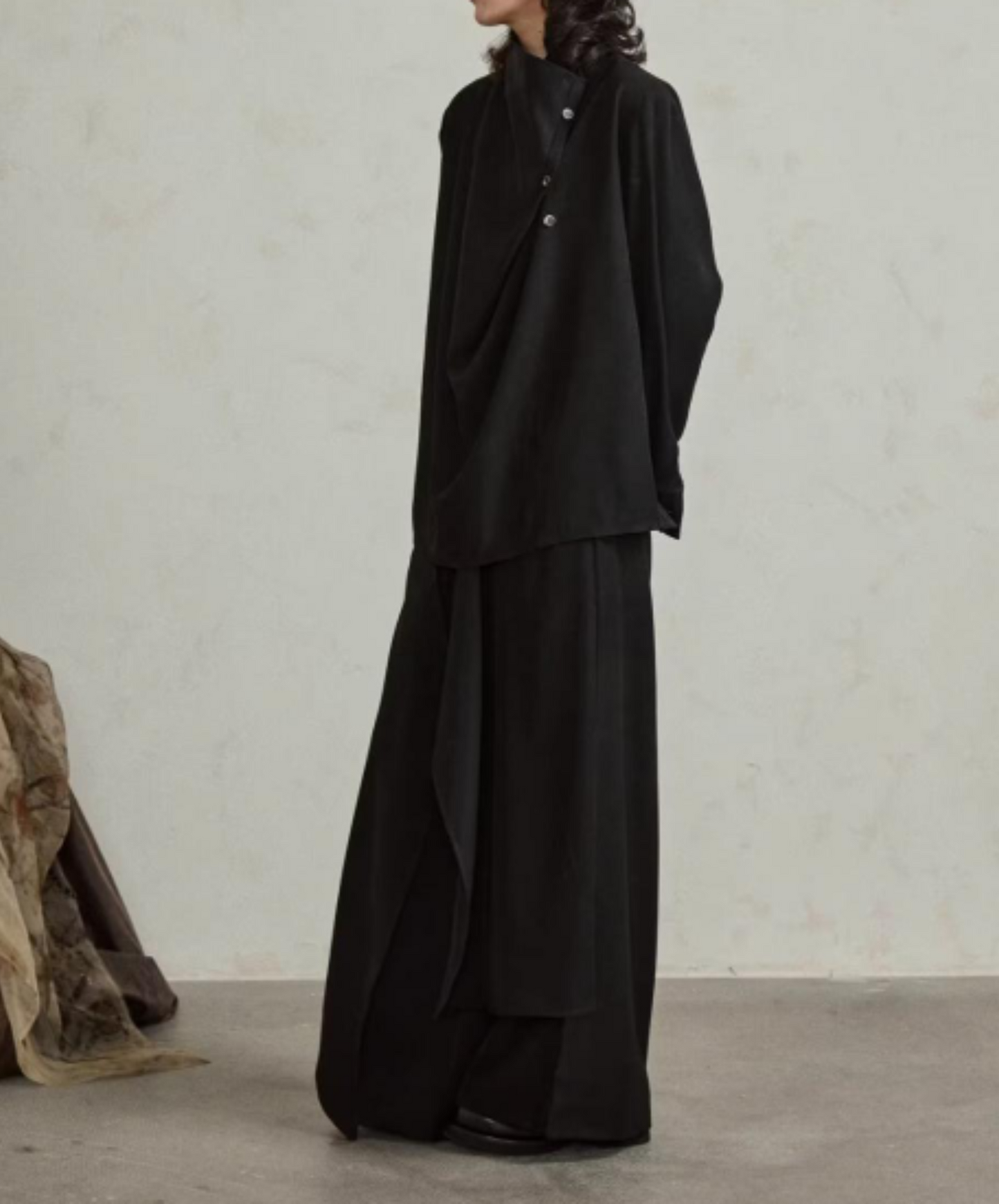 dark layered wide pants EN1866