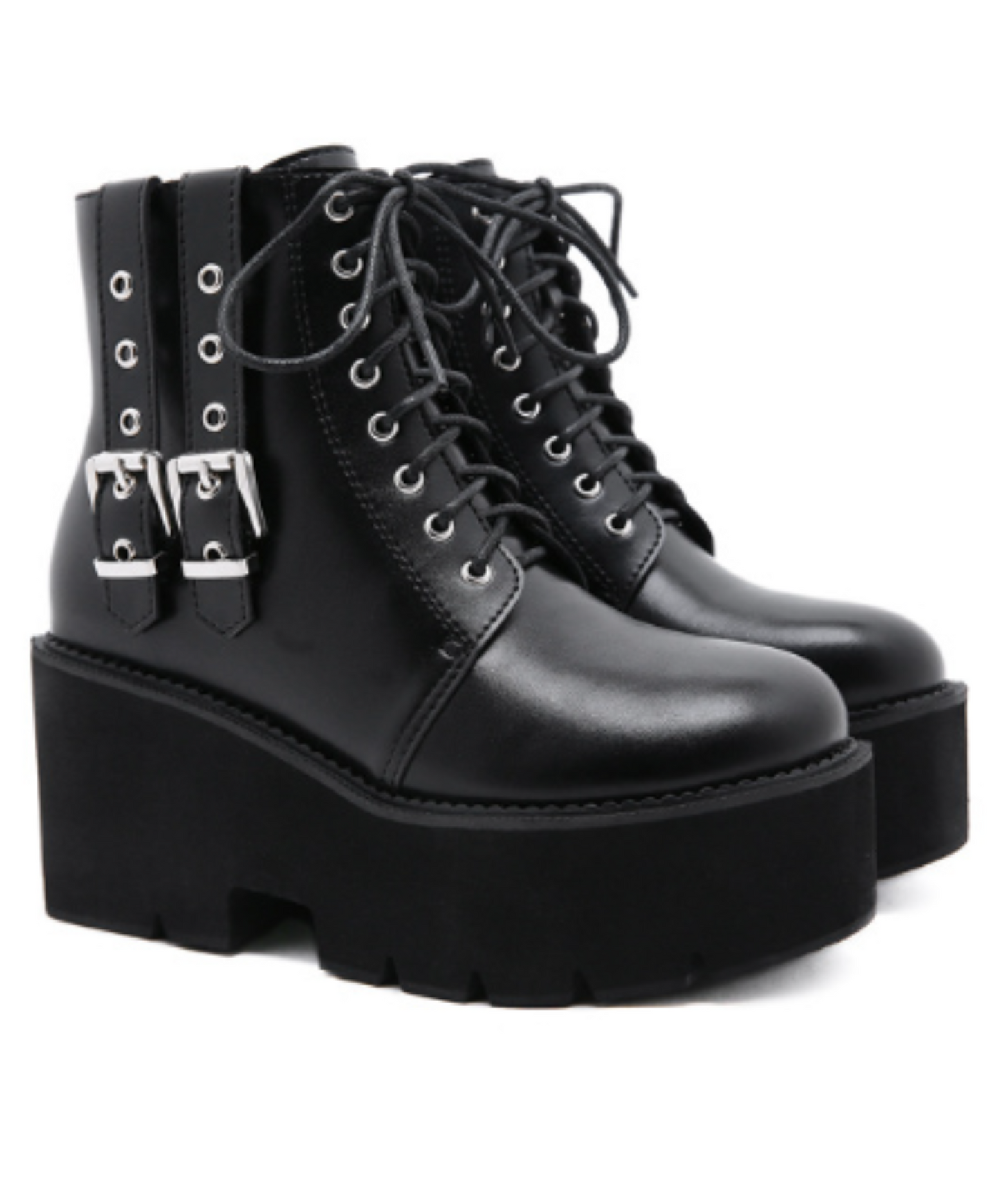 double buckle zip up boots EN1293
