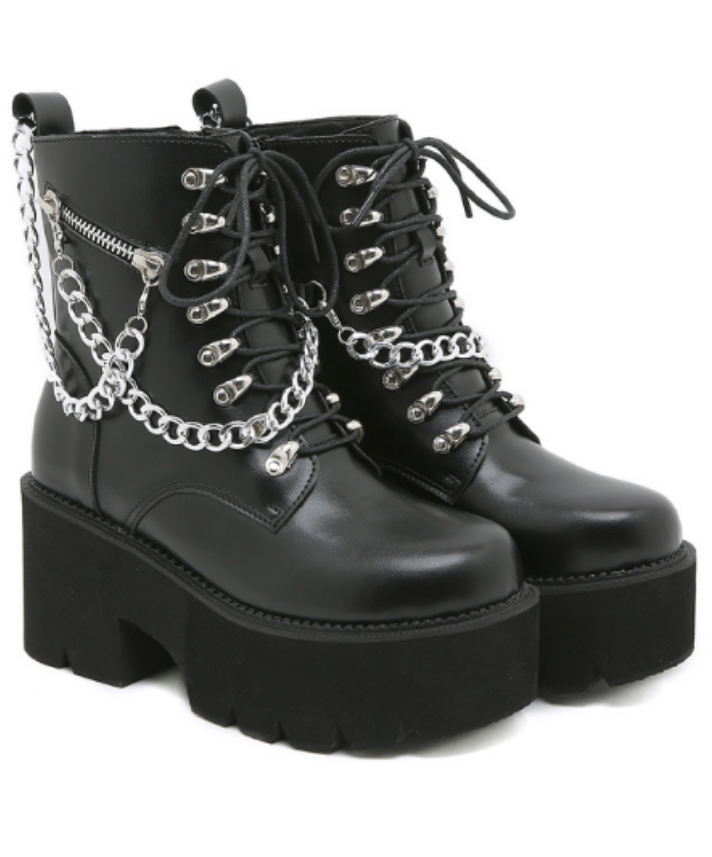 metal chain cross design boots EN1272