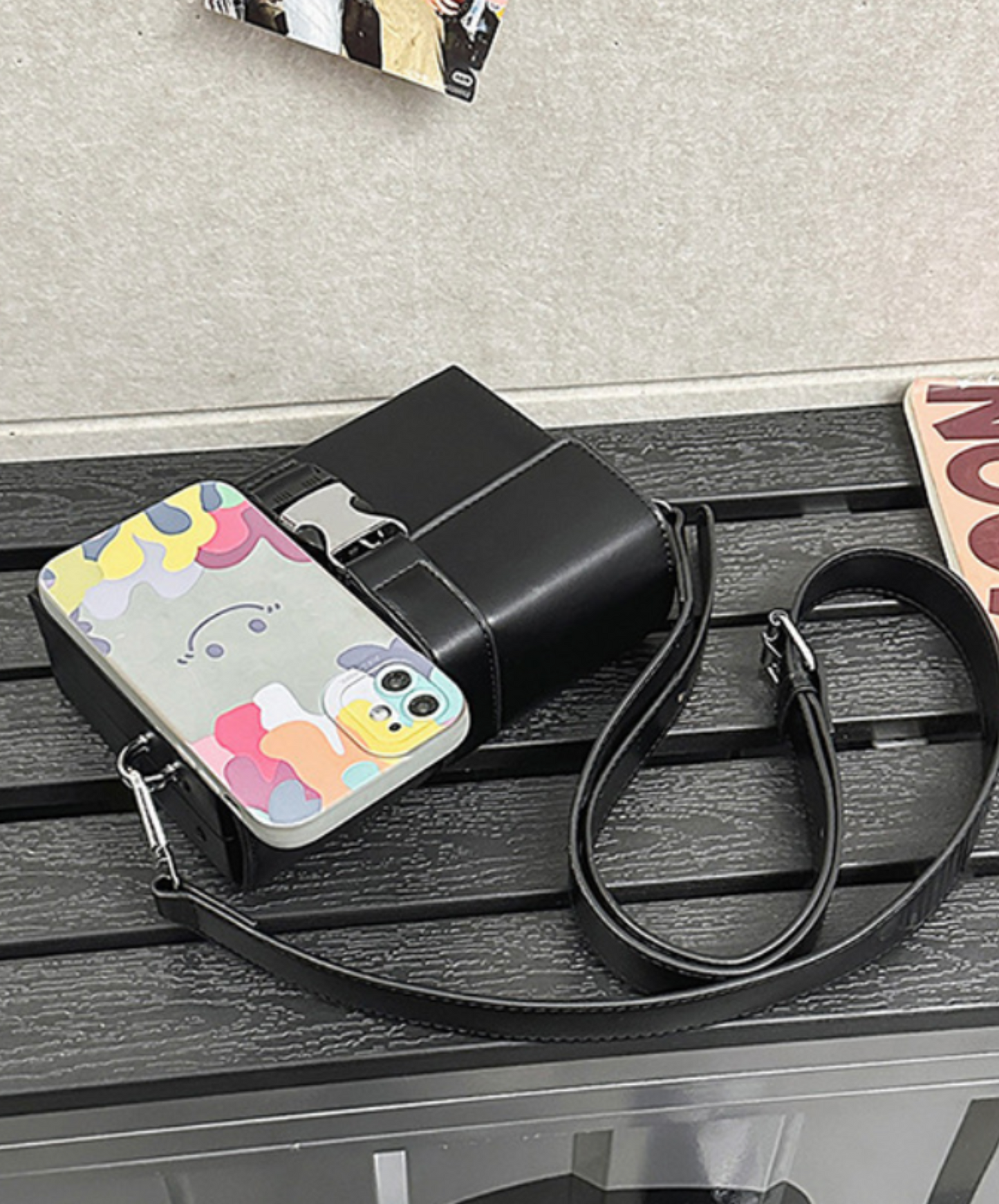 metal buckle square shoulder bag EN2103
