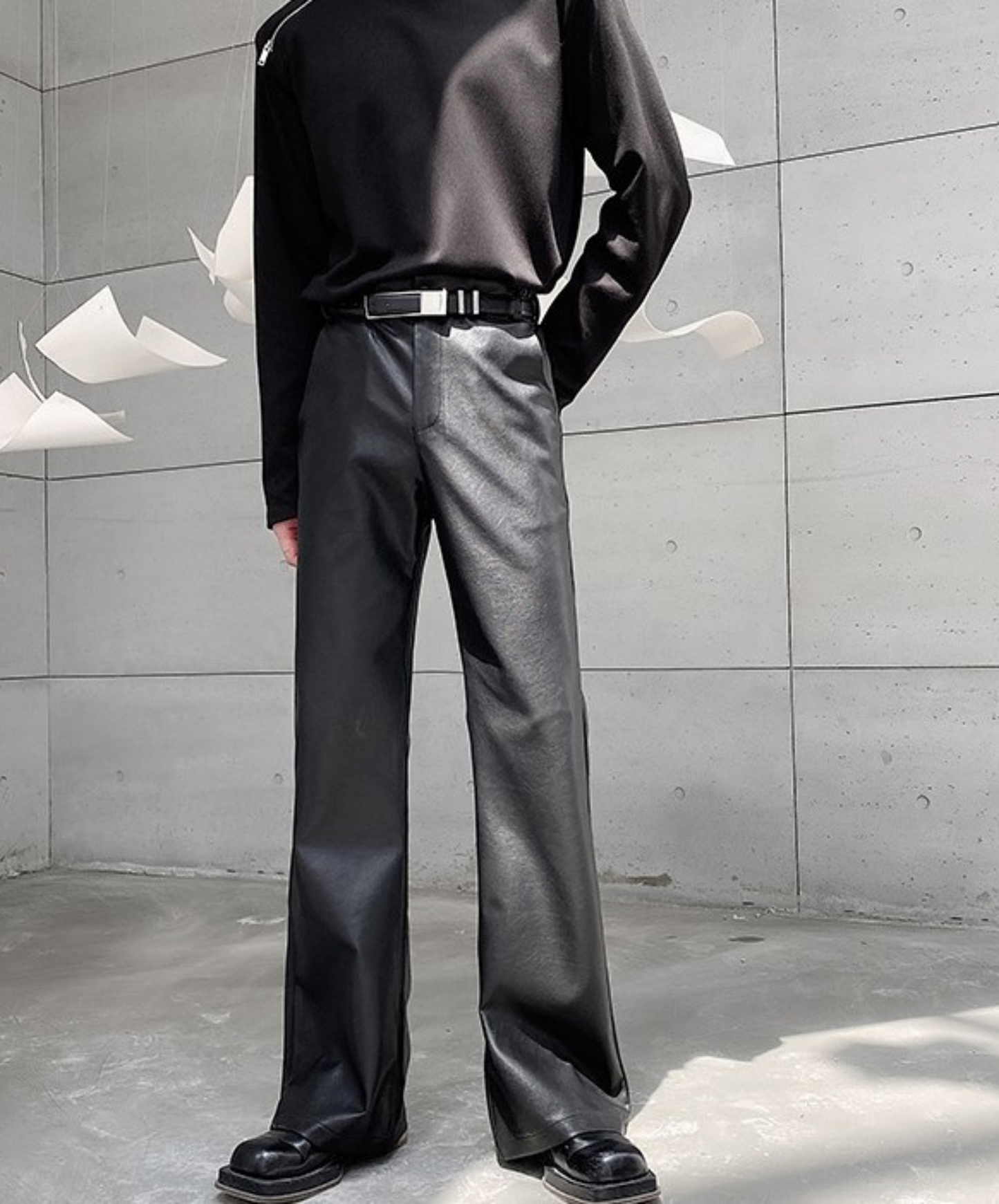 【style37】dark mode outfit set EN1410( coat+ pants set)