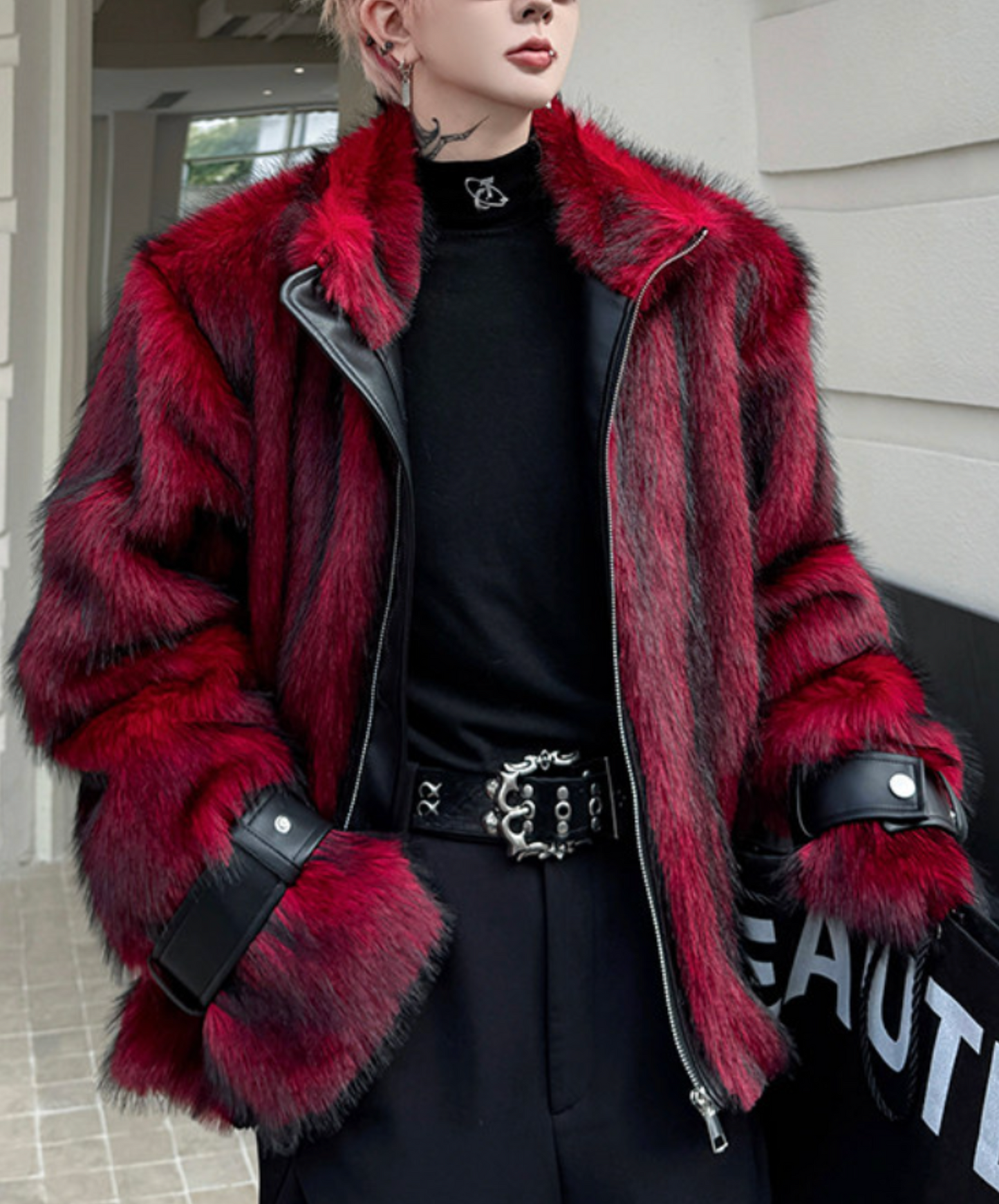 wolf-style fake fur jacket EN2618