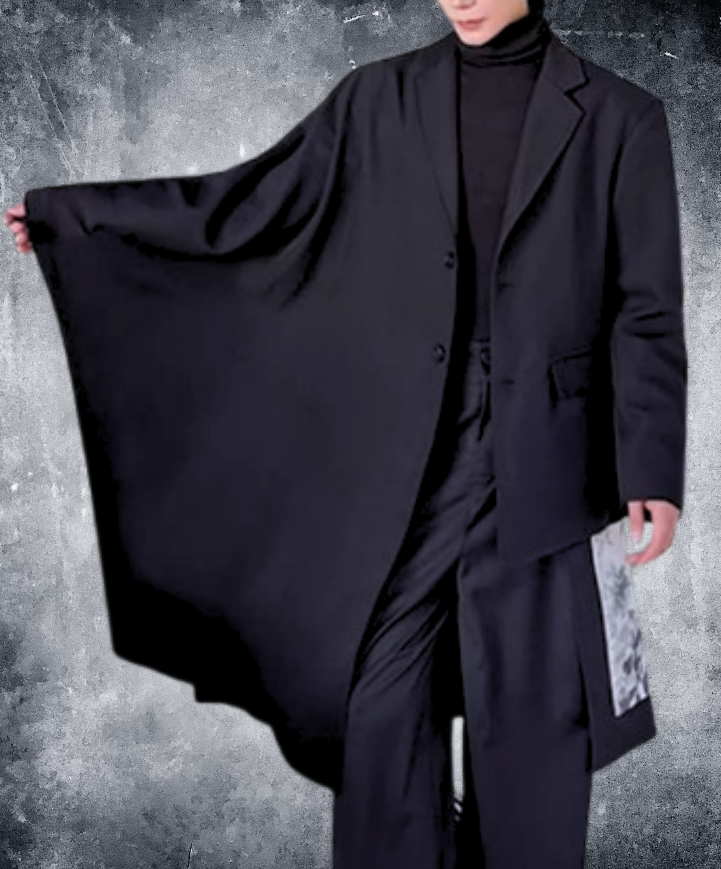 dark asymmetrical jacket EN1872