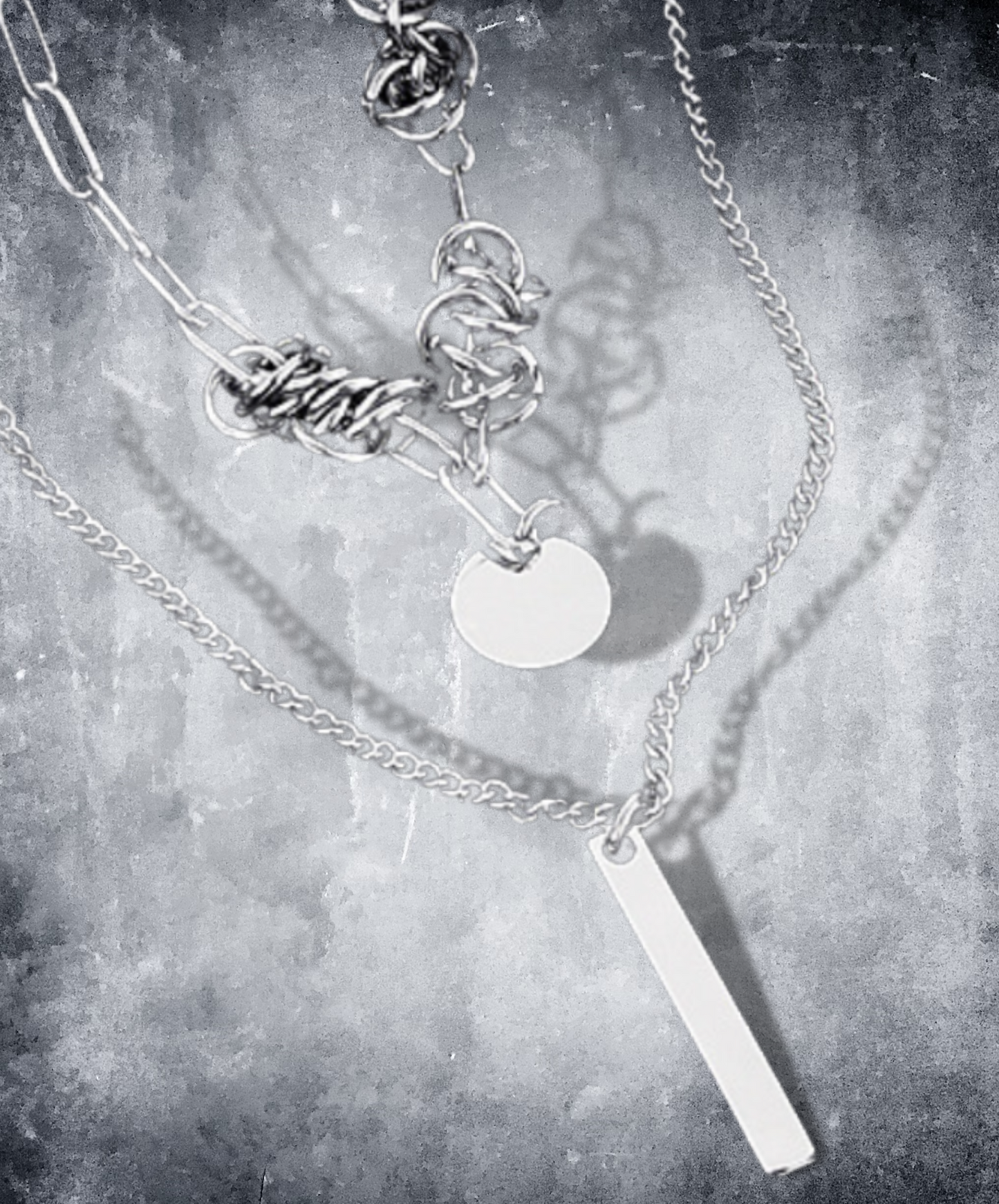 double chain titanium necklace EN1594
