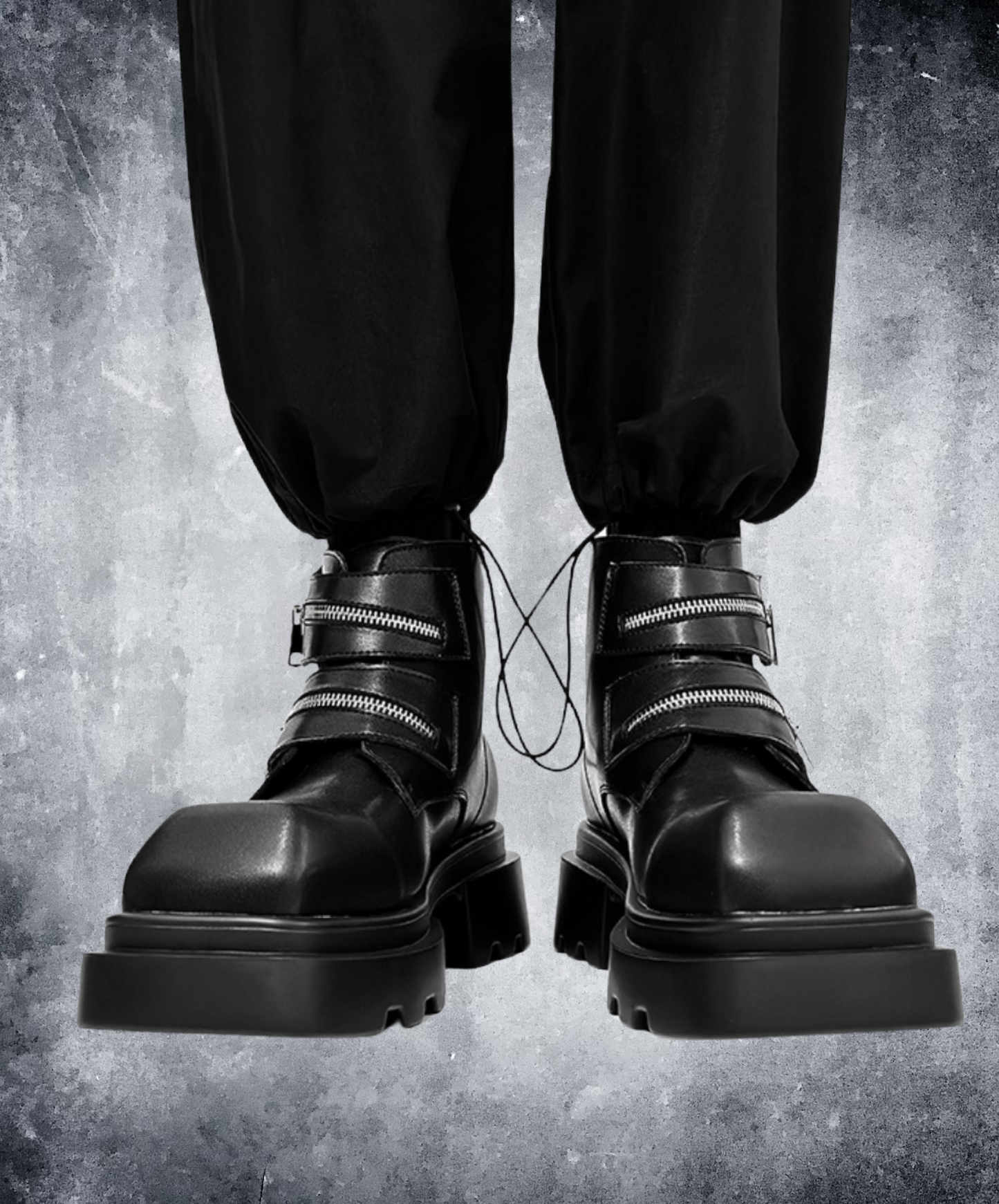 double zip design thick sole boots EN2129