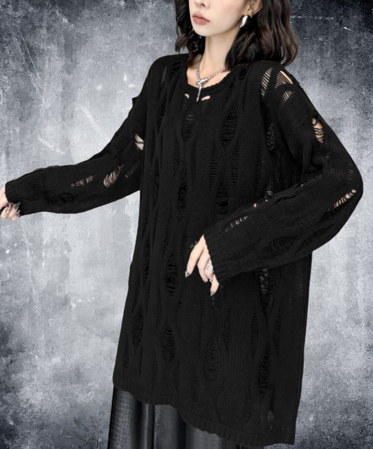 diamond openwork pattern sweater EN2447