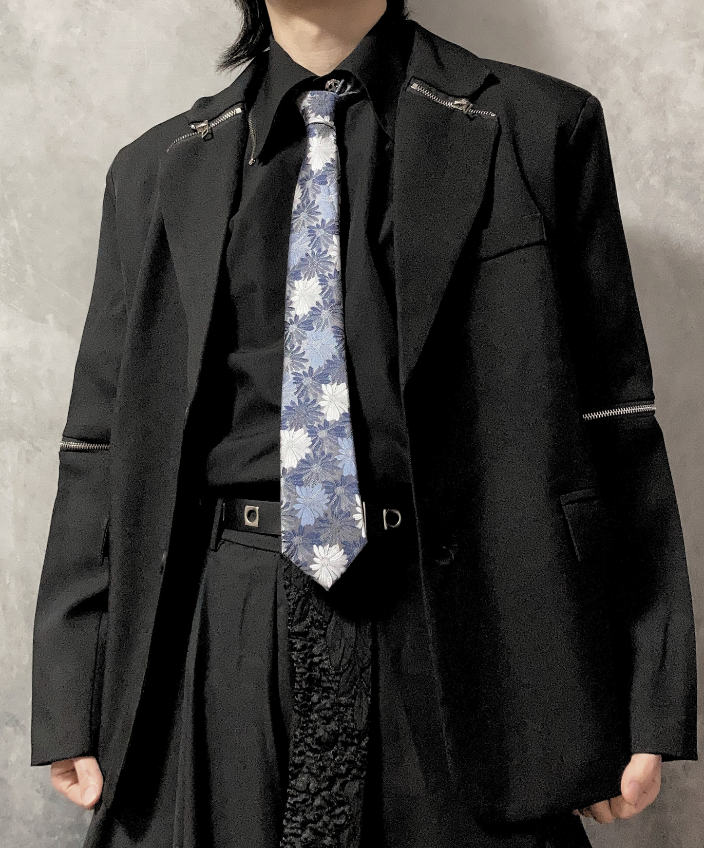 pale blue flower necktie EN1903