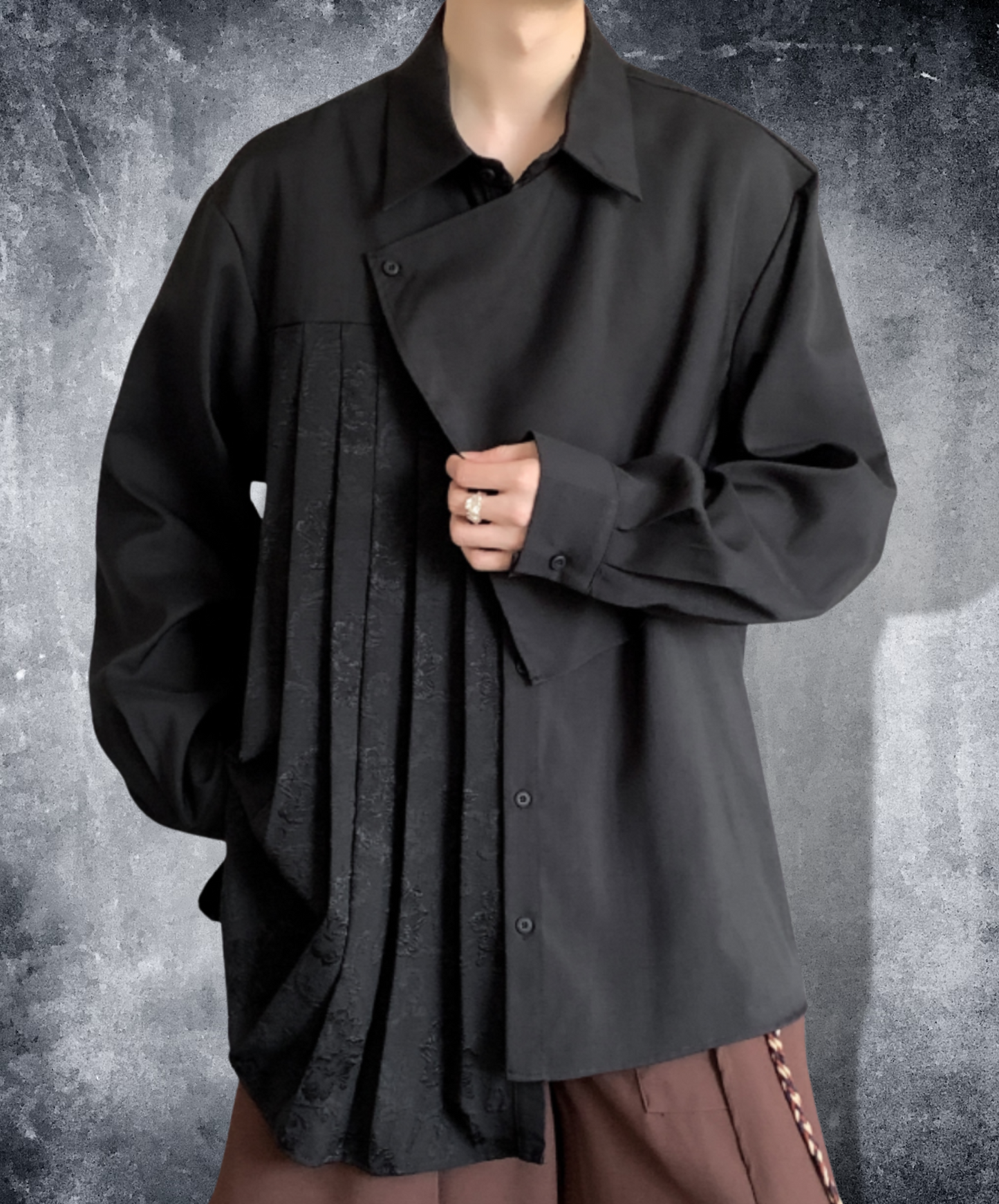 asymmetric splicing shirt EN1489