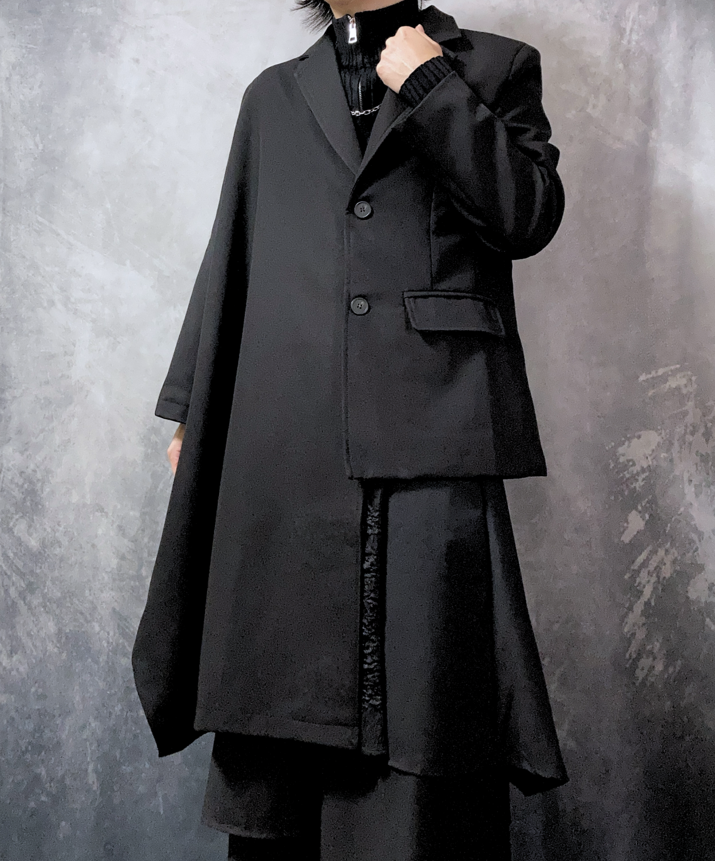 【style62】dark mode outfit set EN1877(jacket + sweater + pants set)