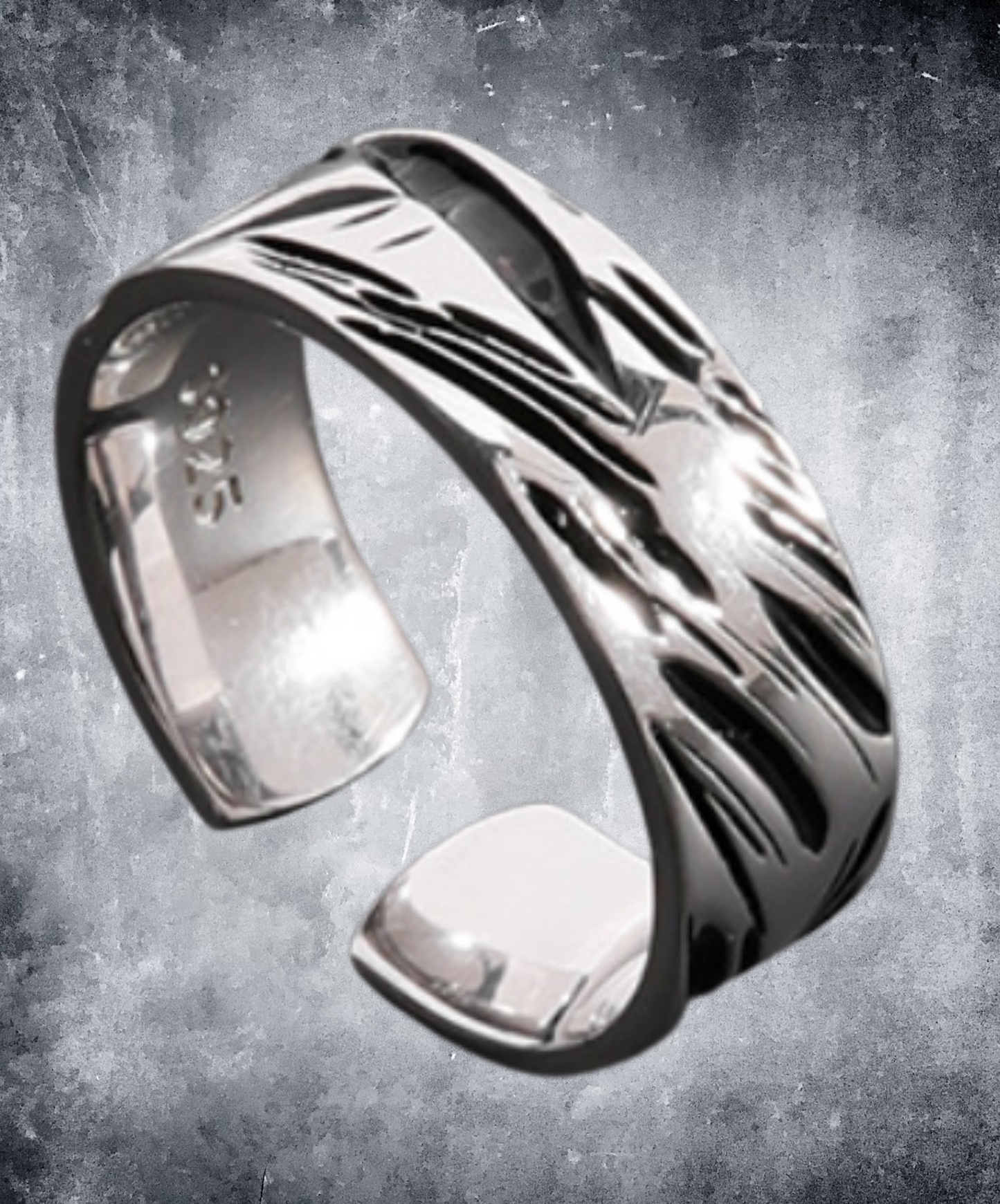 random damage design free size ring EN2346