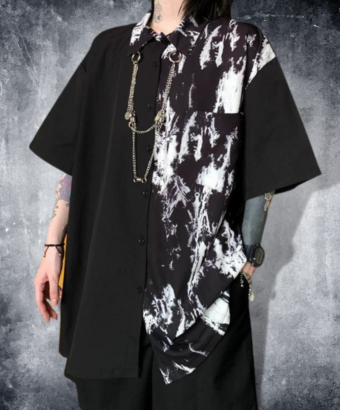 half ink dyeing shirt EN1076