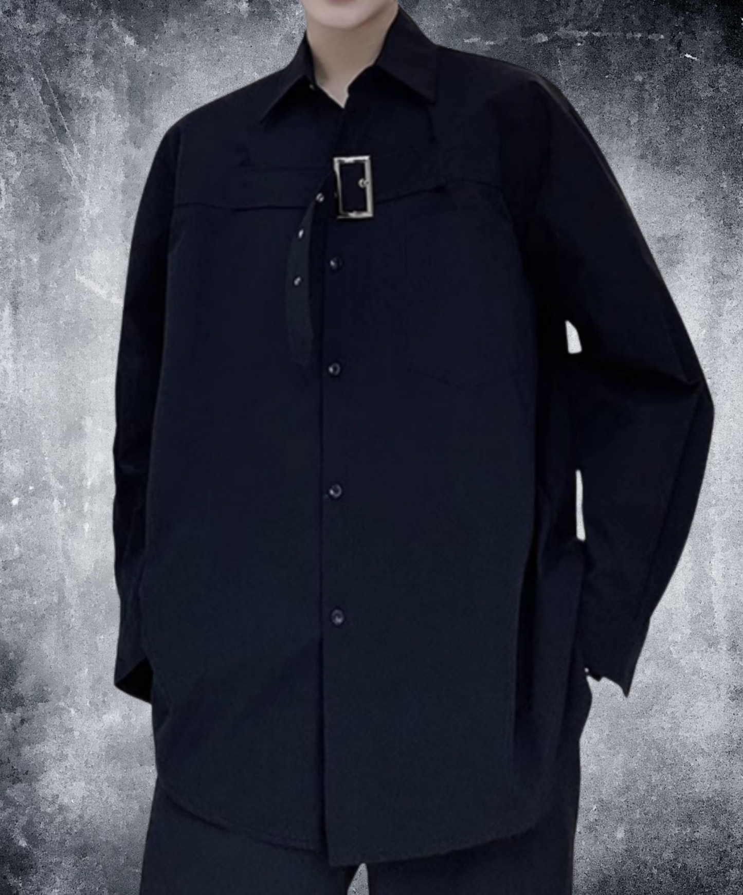 dark thick chest belt decoration shirt EN2148