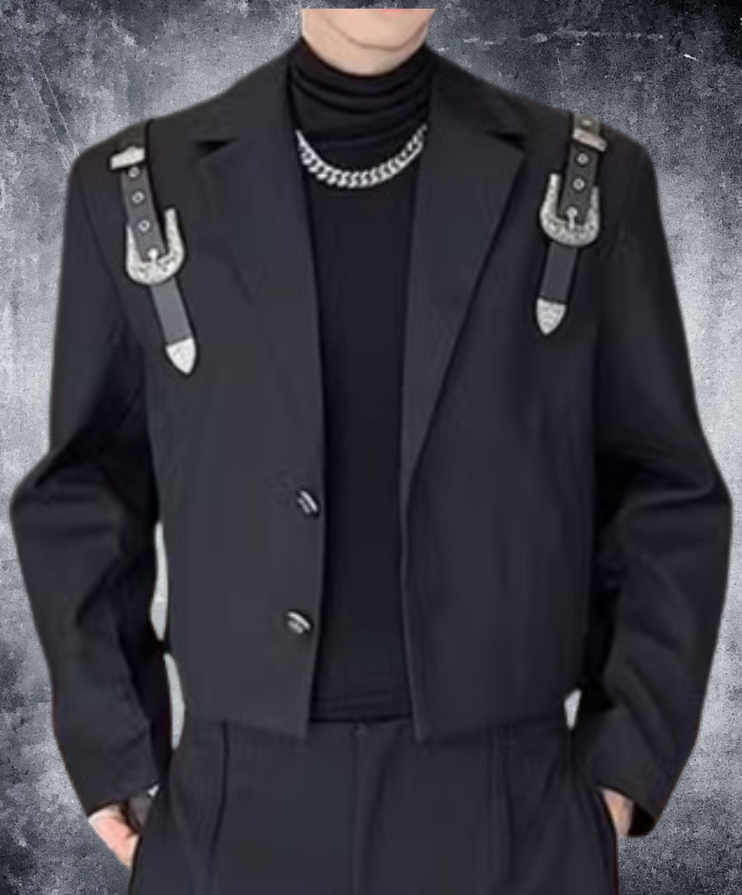 【style54】dark mode outfit set EN1851(jacket + shirt + pants set)