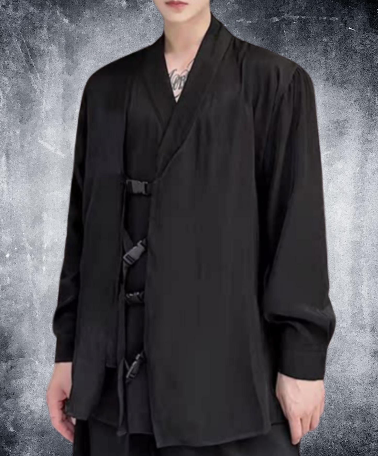 chinese style buckle belt shirt EN2429