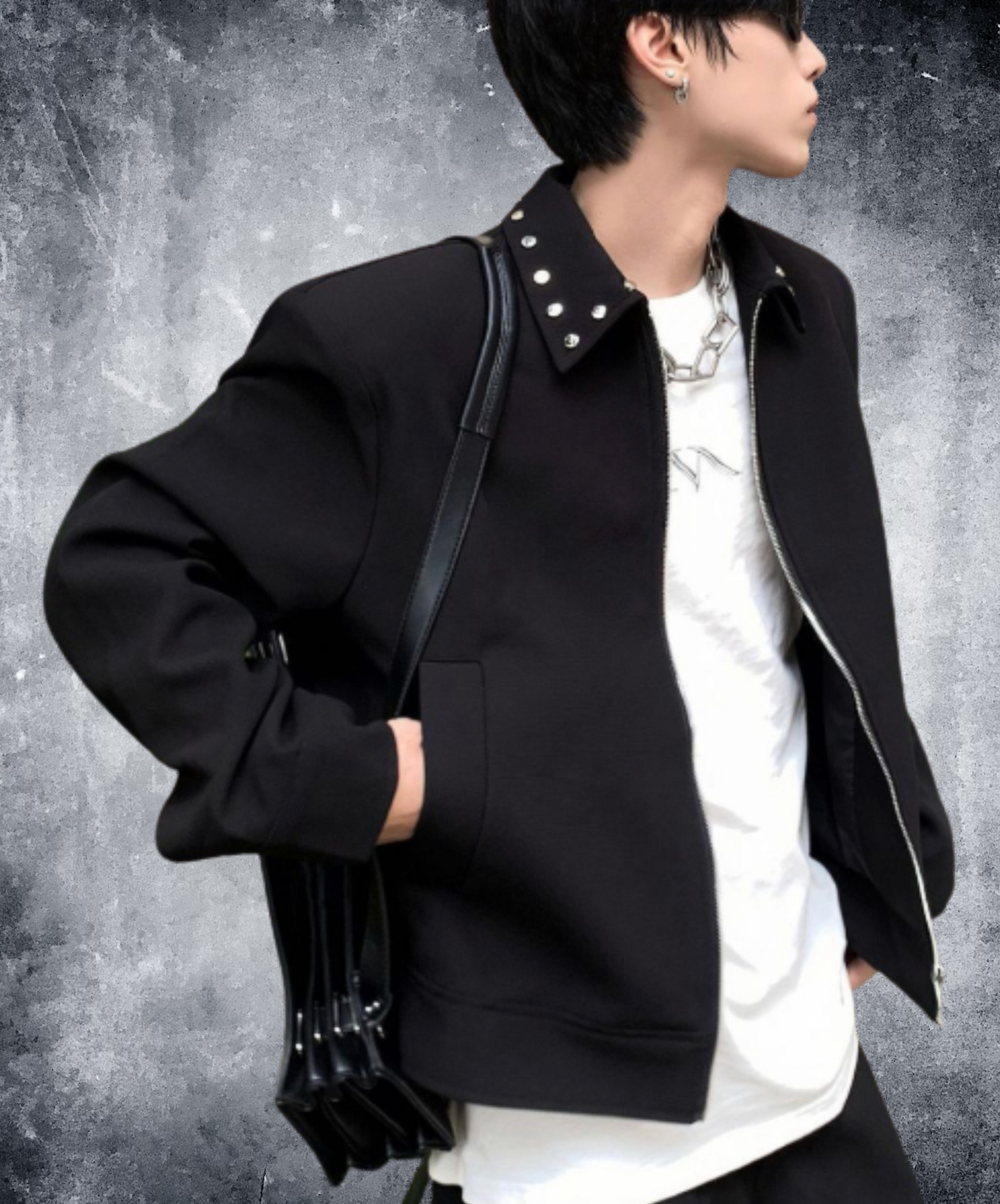 rivet decorative collar jacket EN2441