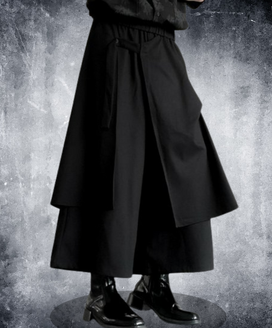 dark fake two-piece hakama pants EN2430