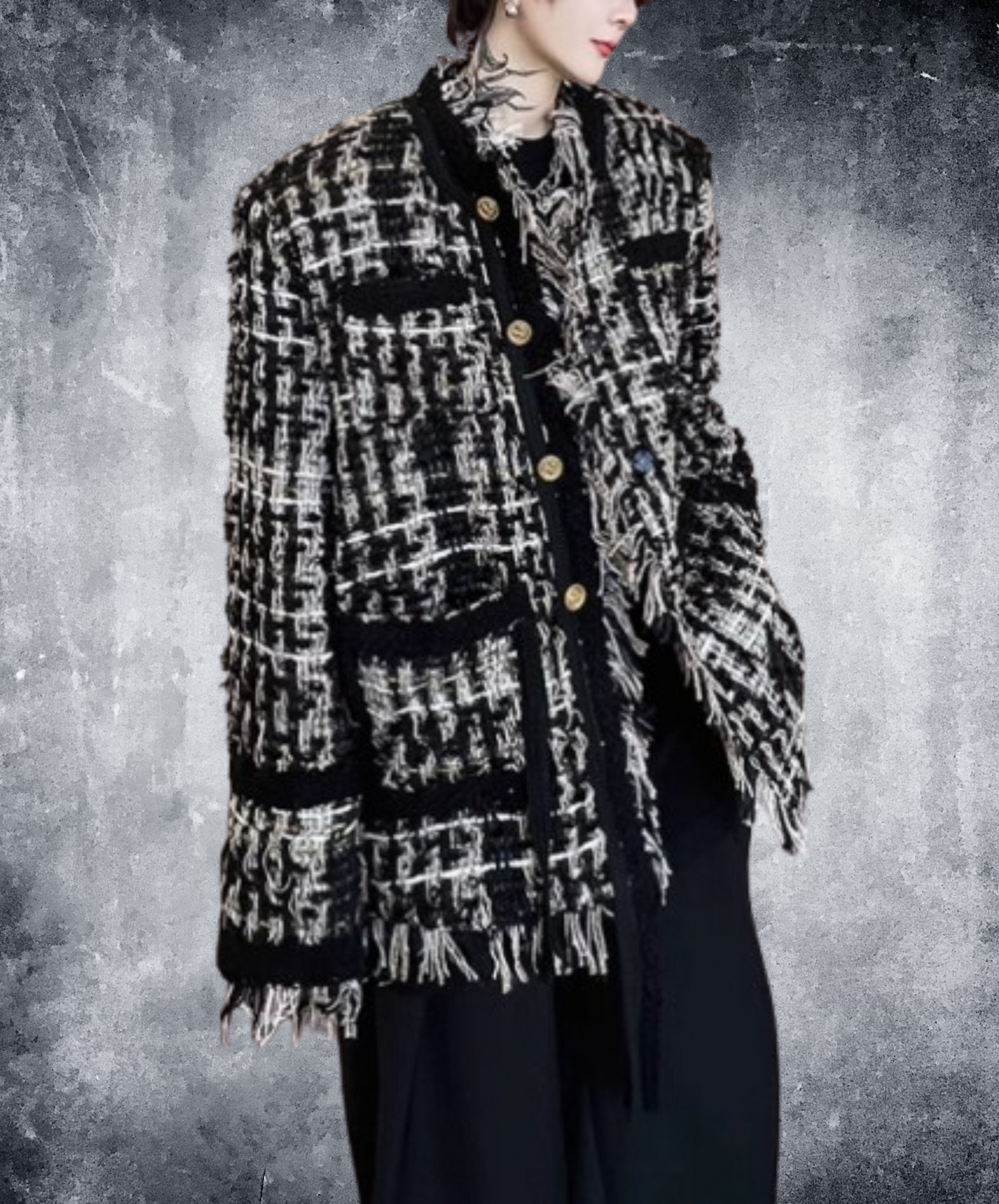 tassel tweed jacket EN1912