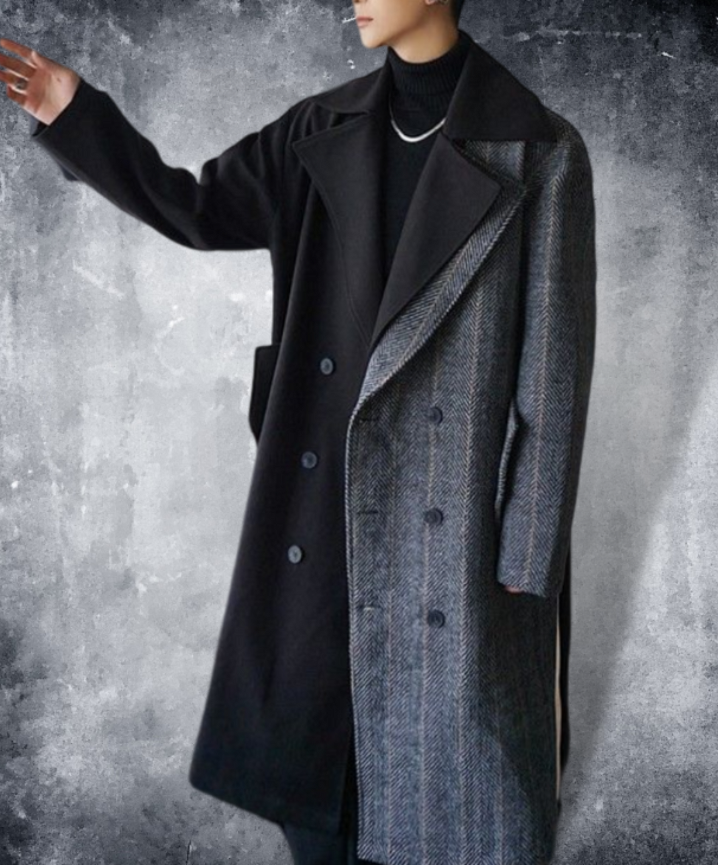 【style37】dark mode outfit set EN1410( coat+ pants set)
