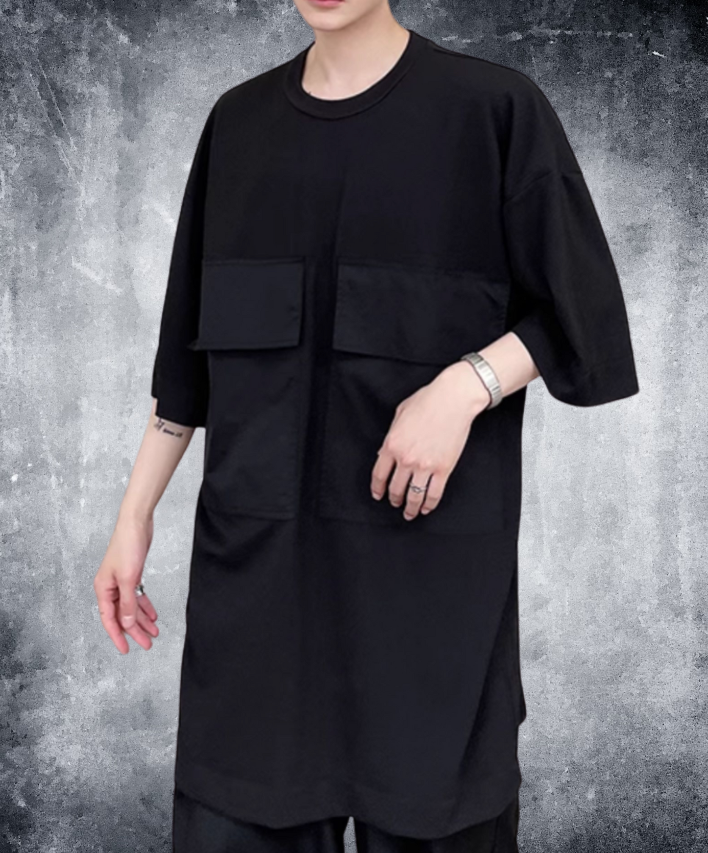 super big pocket long t-shirt EN2110