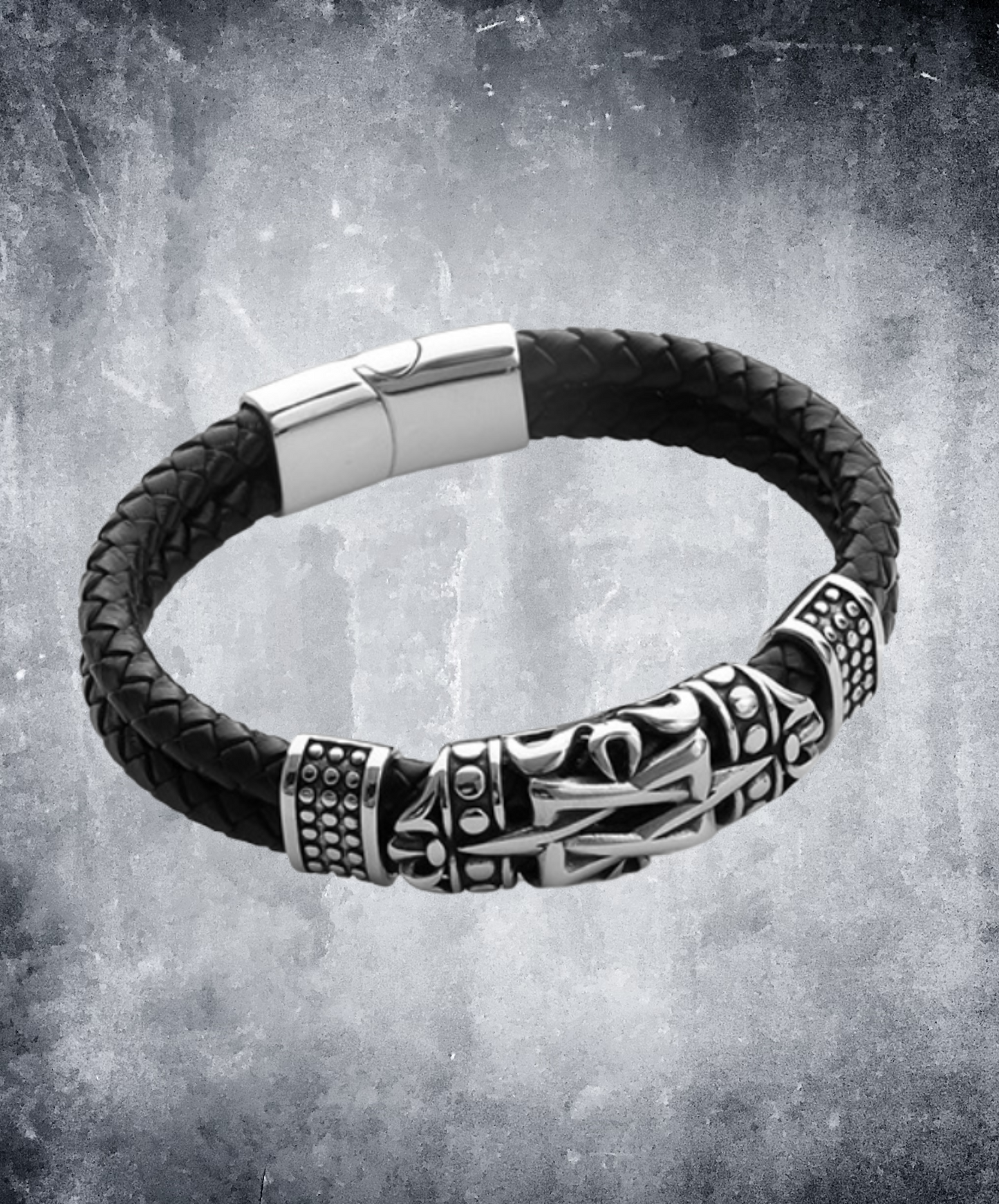 hexagram motif mixed materials bracelet EN2297