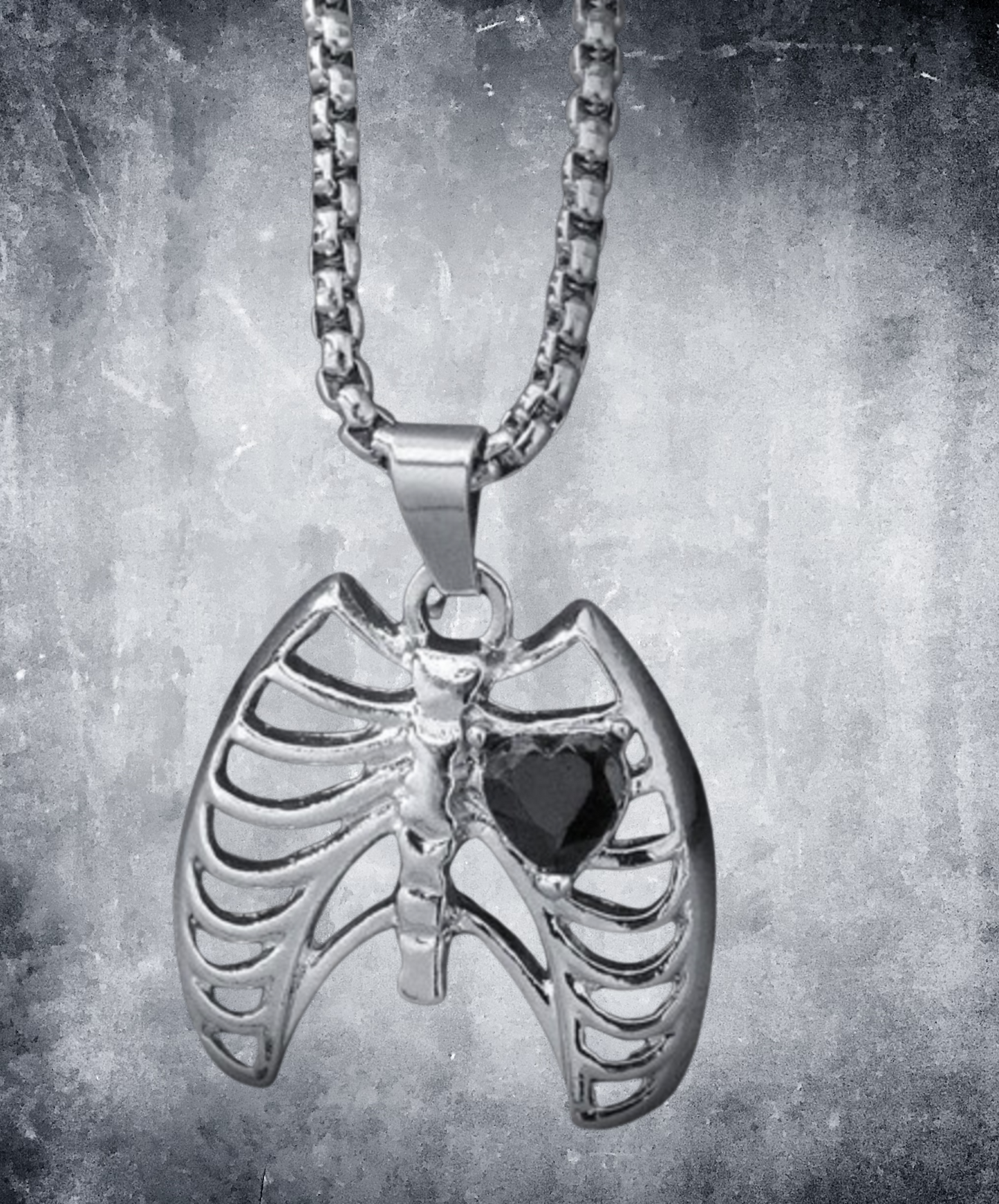lung and heart silver necklace EN2278