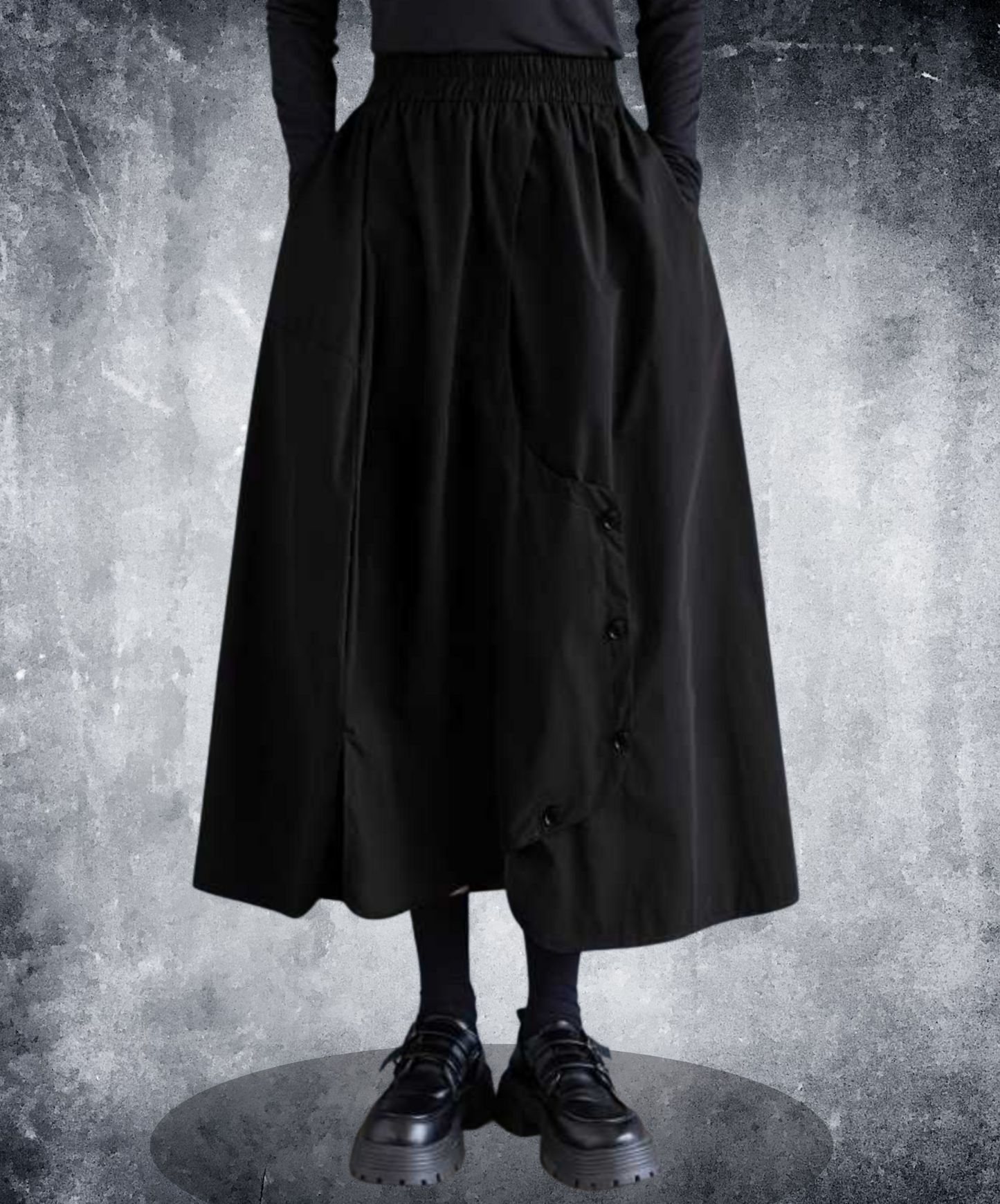 Irregular button design a-line skirt EN2291