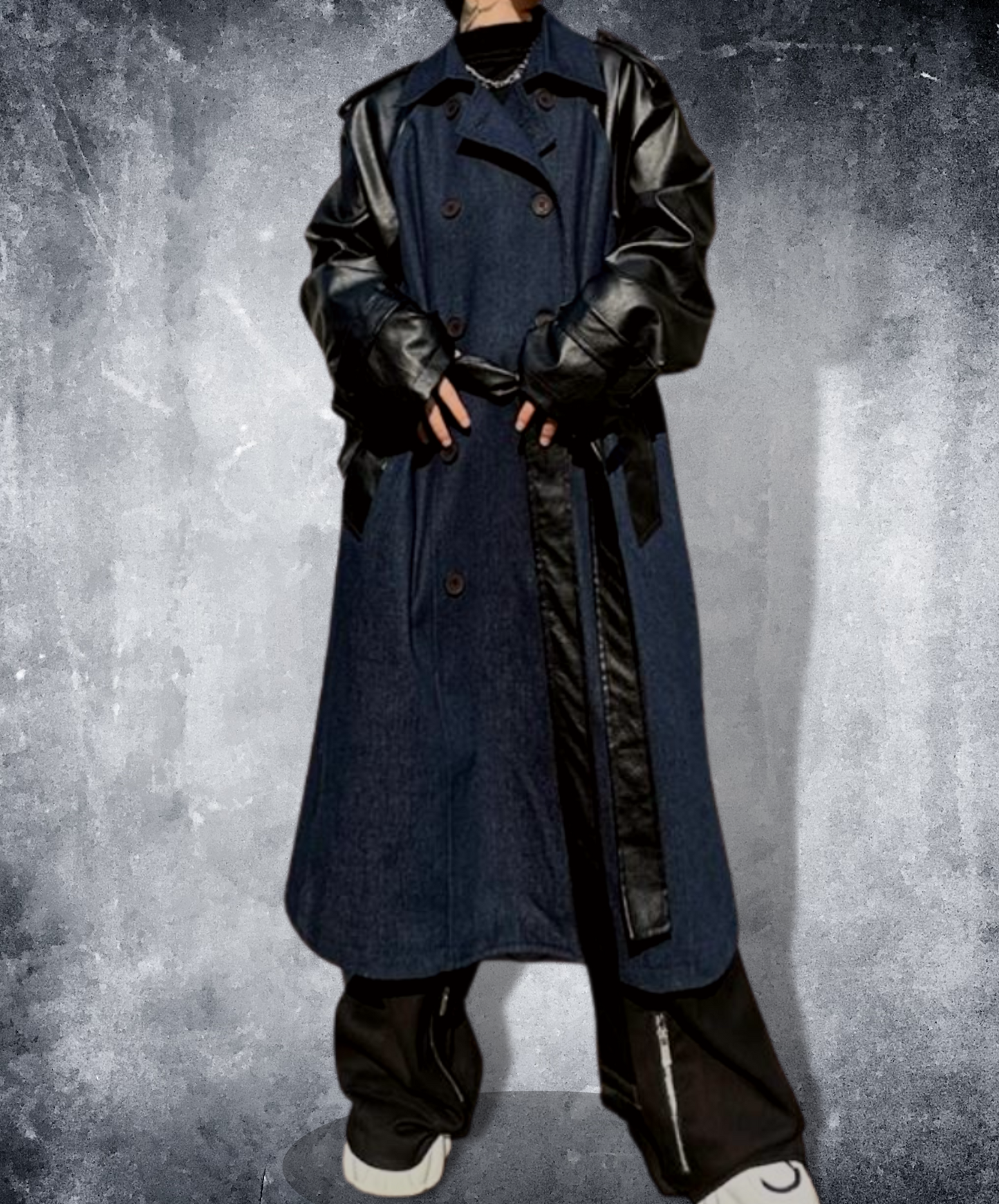 mixed double breasted material coat EN1371