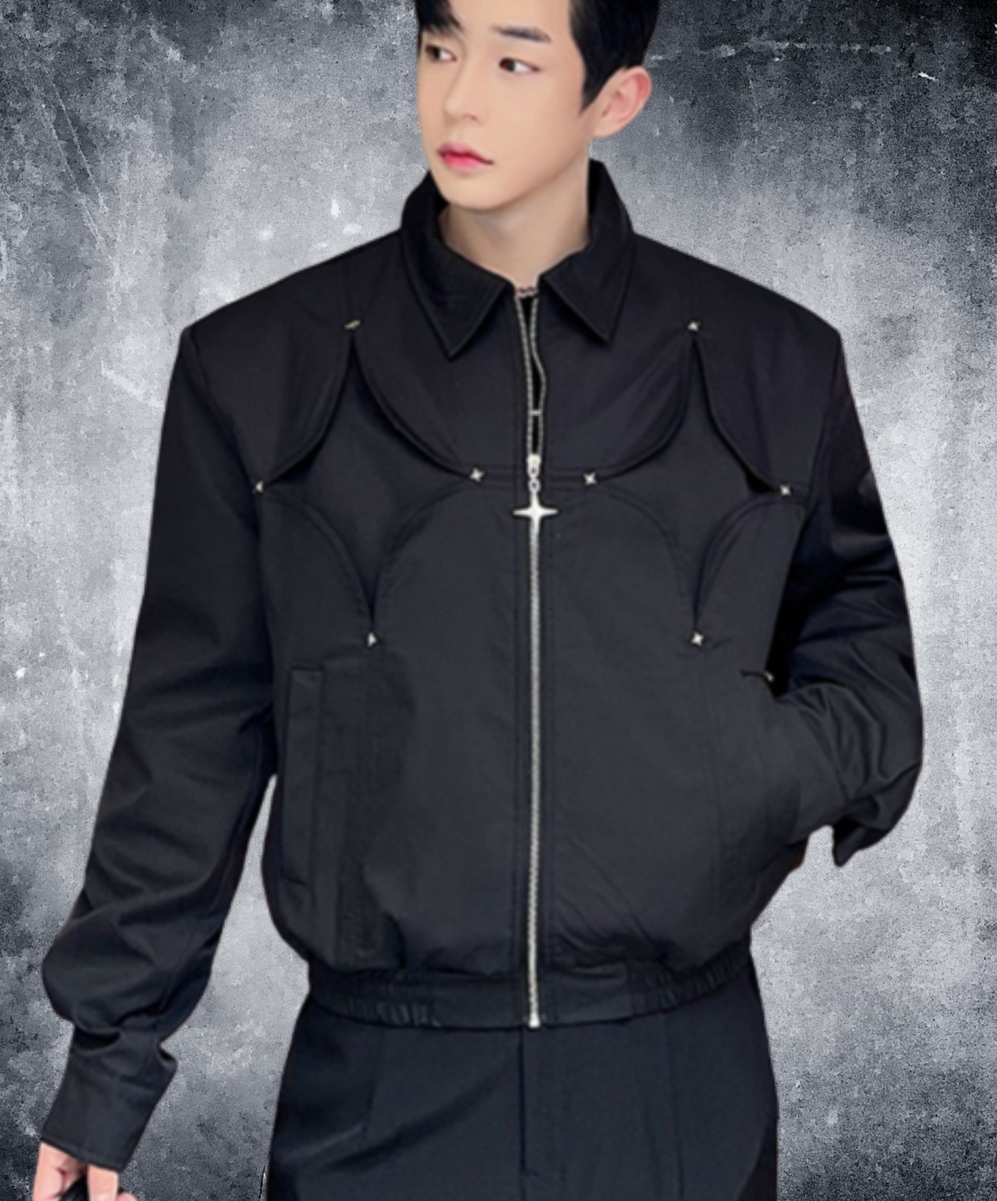 star-shaped rivet design jacket EN2364